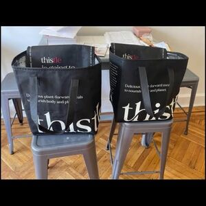 Black Thistle Insulated Tote Bags